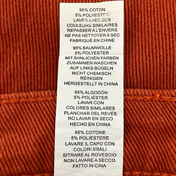 Pretty Little Thing Rust Split Hem High Rise Jeans in Rust Size 00 Petite - Picture 11 of 11